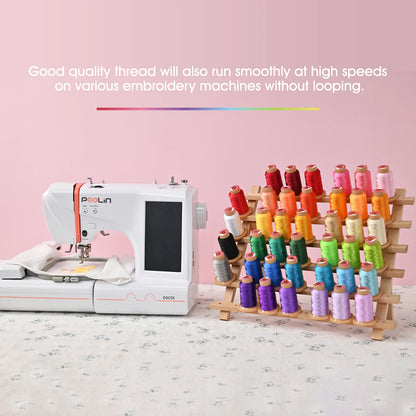 RICHWORD 60Pcs Colors Embroidery Threads 800M (875Y) Polyester Thread Kit Each Spool