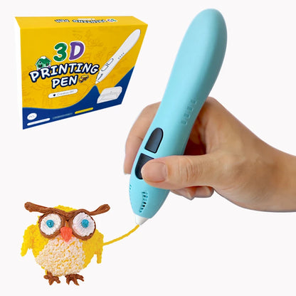 CRH Super Low Tem 3D Printing Pen - Includes 3D Pen, 12 Colors of PCL Filament Refill with Stencil Guide and User Manual, Blue