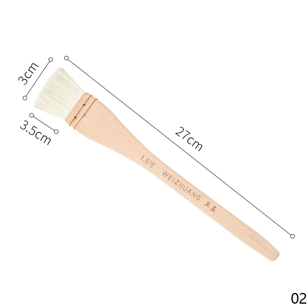 Wooden Handle Goat Hair Paint Brushes Smooth Sanding for Wall 10 Sizes Watercolor Acrylic Oil