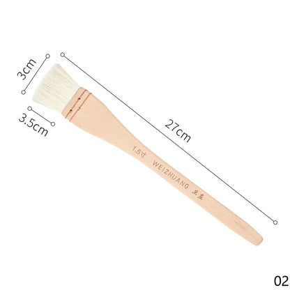 Wooden Handle Goat Hair Paint Brushes Smooth Sanding for Wall 10 Sizes Watercolor Acrylic Oil