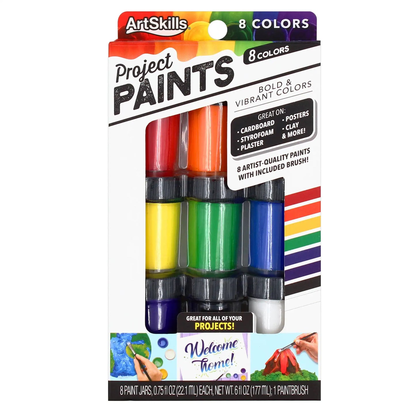 ArtSkills Acrylic Painting Set with Paint Brush, 8Pc