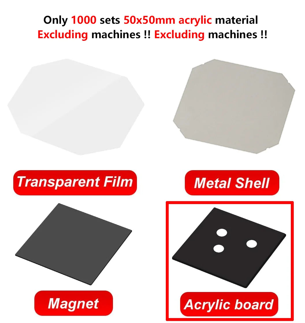 50*50mm 2.5*2.5" Square Refrigerator Badge Making Machine DIY Paper Cutter Photo Magnetic Materials