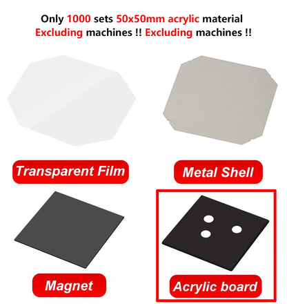 50*50mm 2.5*2.5" Square Refrigerator Badge Making Machine DIY Paper Cutter Photo Magnetic Materials