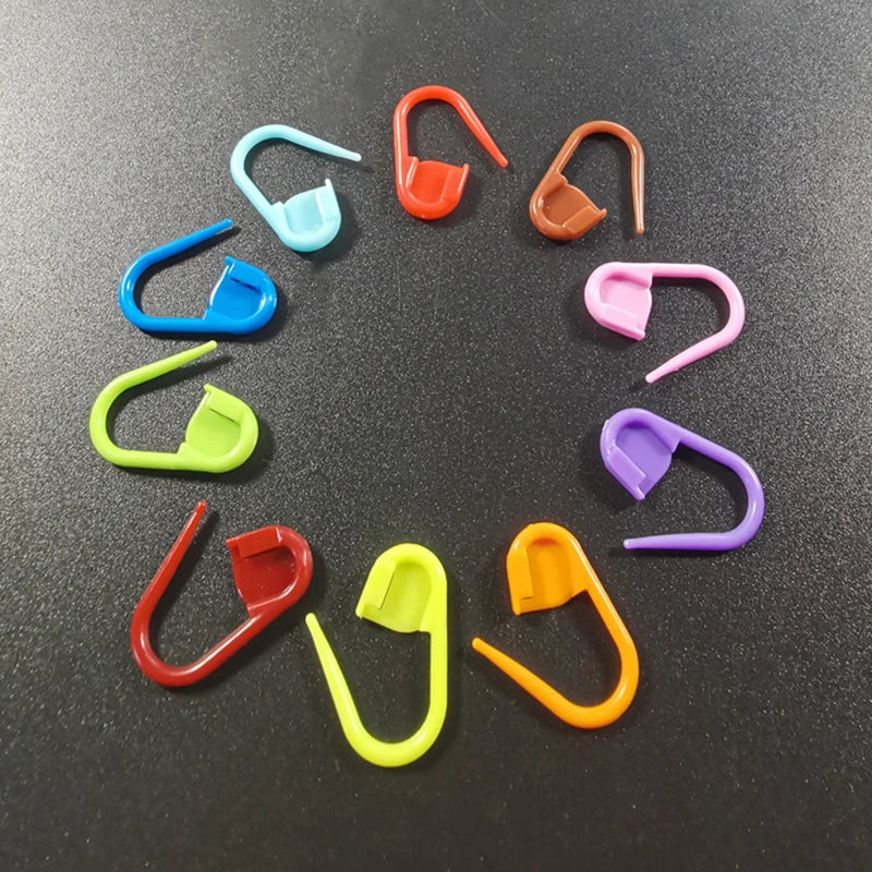 50Pcs Mix Color Plastic Knitting Tools Locking Stitch Markers Crochet Latch Needle Colorful Pins Clip Hook