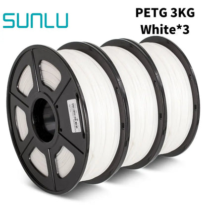 SUNLU PETG 3D Filament 1KG 3 Rolls 1.75mm +/-0.02MM 3D Printing Neatly Wound Vacuum Packing