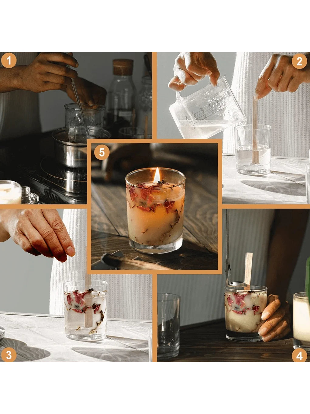 100 Pieces/200 Pieces for Wicks for Candles, Ringing, with Iron Brackets, Candle Warning Labels DIY Candle Making