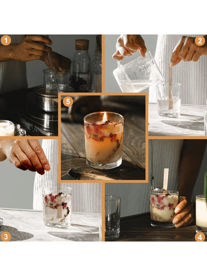 100 Pieces/200 Pieces for Wicks for Candles, Ringing, with Iron Brackets, Candle Warning Labels DIY Candle Making