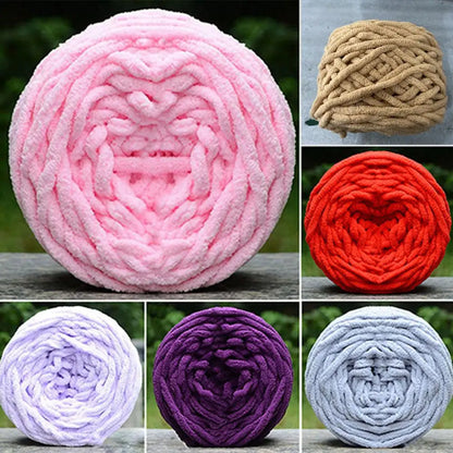 40m Knitting Yarn Soft DIY Crochet Yarn Solid Color Chunky
