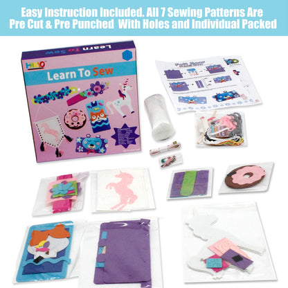 7 pcs DIY Sewing Fabrics Crafts Felt Supplies Kits Sets