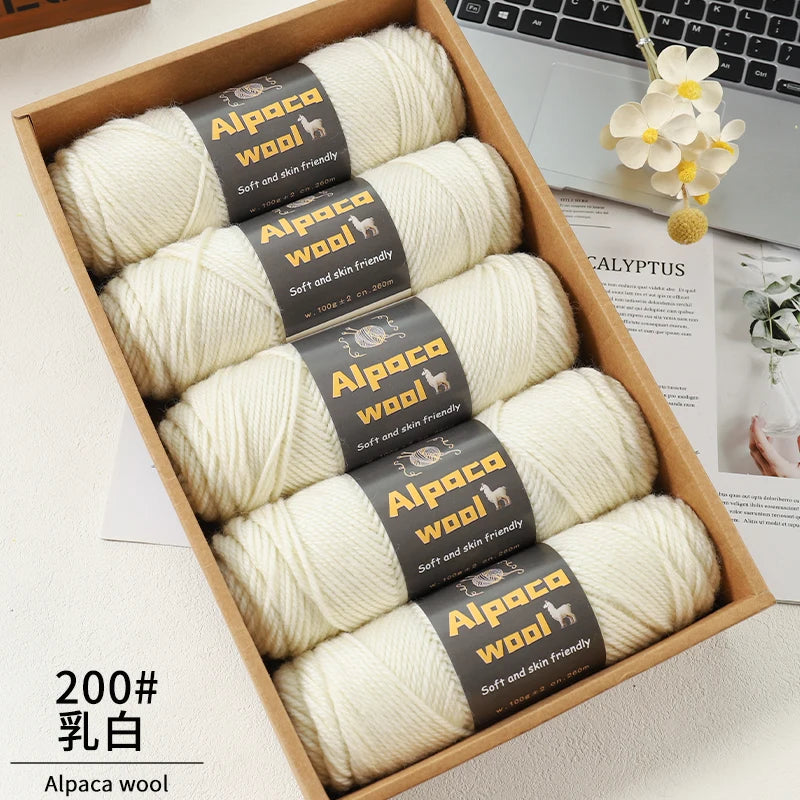 Alpaca Wool Yarn 500g DIY Knitting Kit 245 Stick Needle Thick Warm Yarn