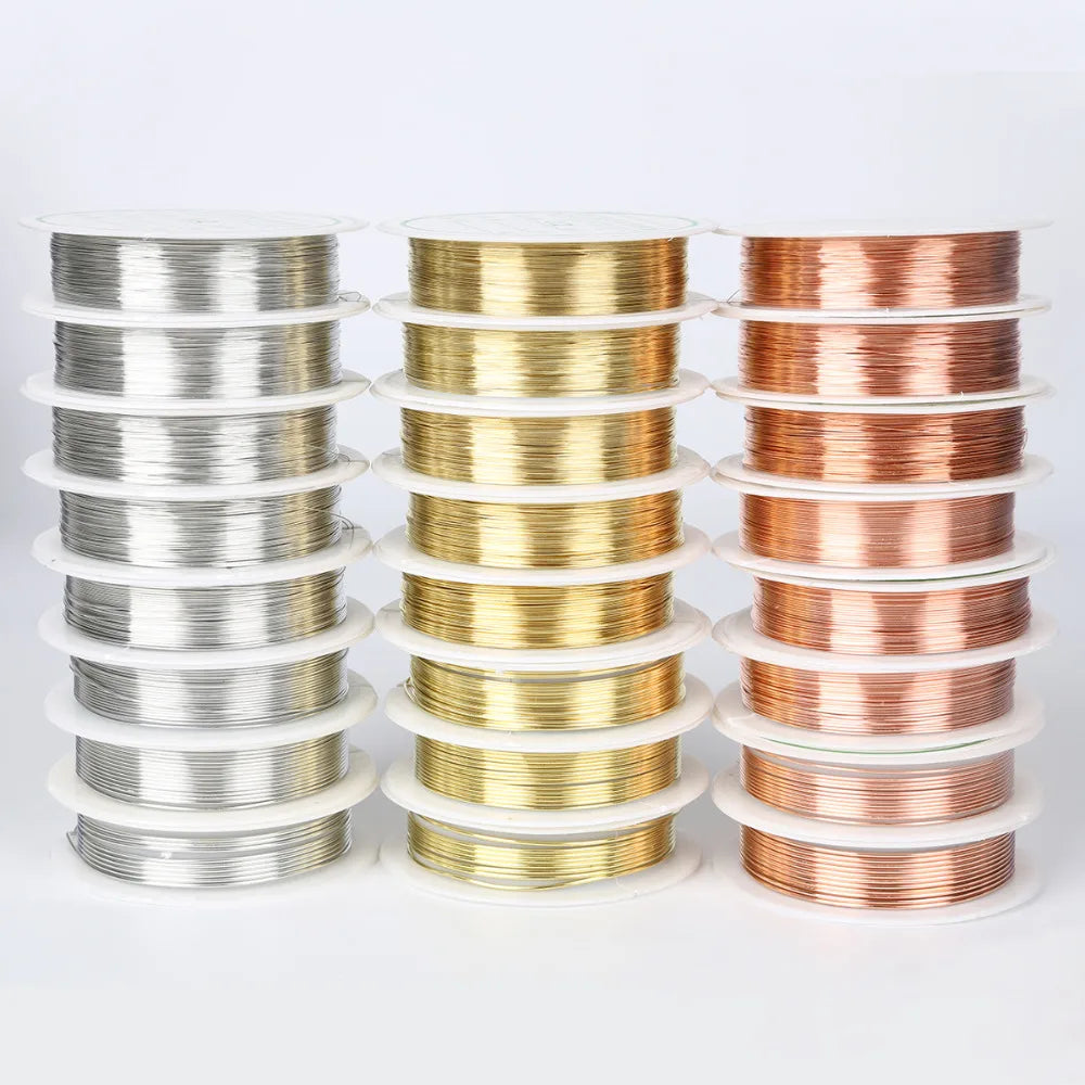 0.2/0.25/0.3/0.4/0.5/0.6/0.8/1mm Gold Silver Color Alloy Cord Beading Wire