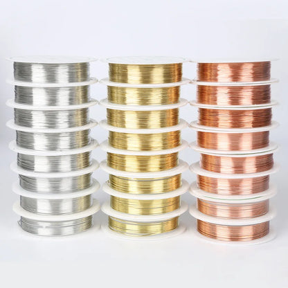 0.2/0.25/0.3/0.4/0.5/0.6/0.8/1mm Gold Silver Color Alloy Cord Beading Wire