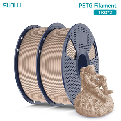 SUNLU 2KG PETG/PETG Clear Filament 1.75 ±0.02mm 1kg Spool (2.2lbs)