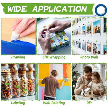 9 Rolls Colored Masking Tape - 42.6 Yards Adhesive Colored Painters Tearable