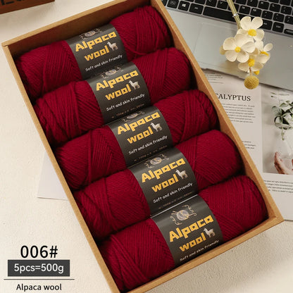 Alpaca Wool Yarn 500g DIY Knitting Kit 245 Stick Needle Thick Warm Yarn