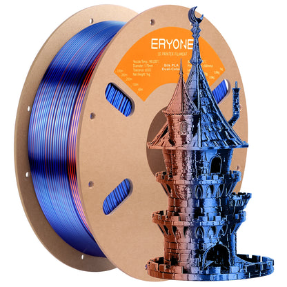 ERYONE PLA Silk Dual Color Premium Filament 3D Print, Diameter:1.75mm, Tolerance:+/-0.03mm,1KG/Spool