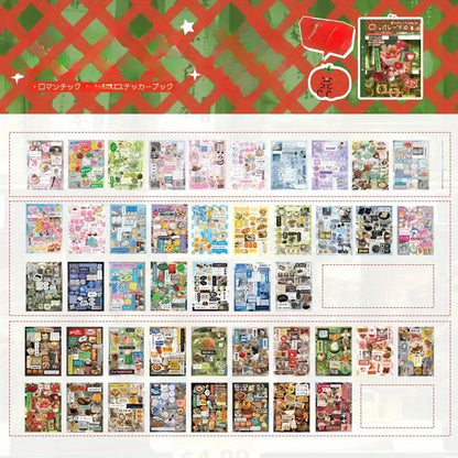 3 types of film cutting sticker books in a retro comic style, DIY planner scrapbook, creative and exquisite