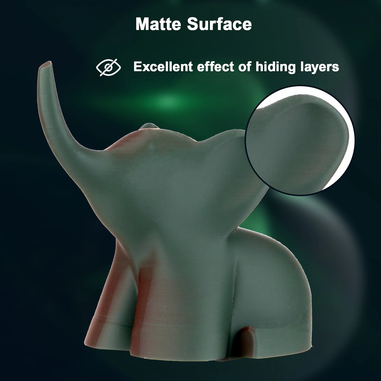 ERYONE Matte Dual Color PLA Filament 1.75 mm for 3D Printers,Accuracy +/- 0.03mm,1kg/ Spool(2.2lbs)