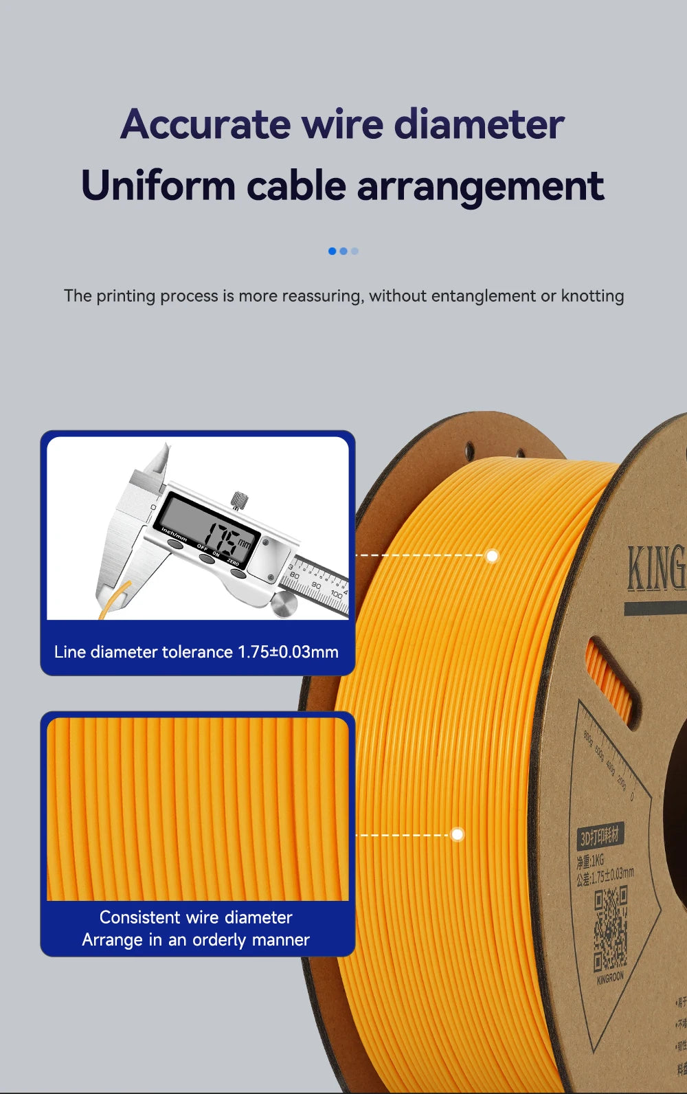 KINGROON PLA Filament 1.75mm 3D Printer 5/10Rolls Plastic Material 100% No Bubble for FDM 3D Printer MIX