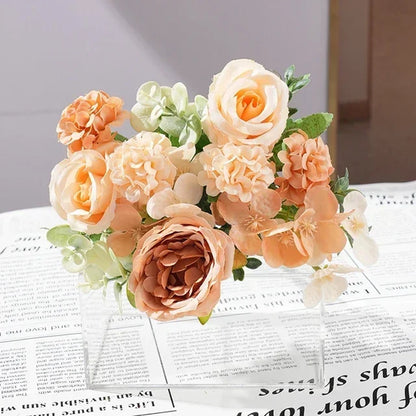 7 heads high quality peony Artificial flowers silk peonies bouquet Rose hydrangea