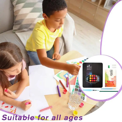 Watercolors Paint Set 48 Colors Set Palette Pastels Travel