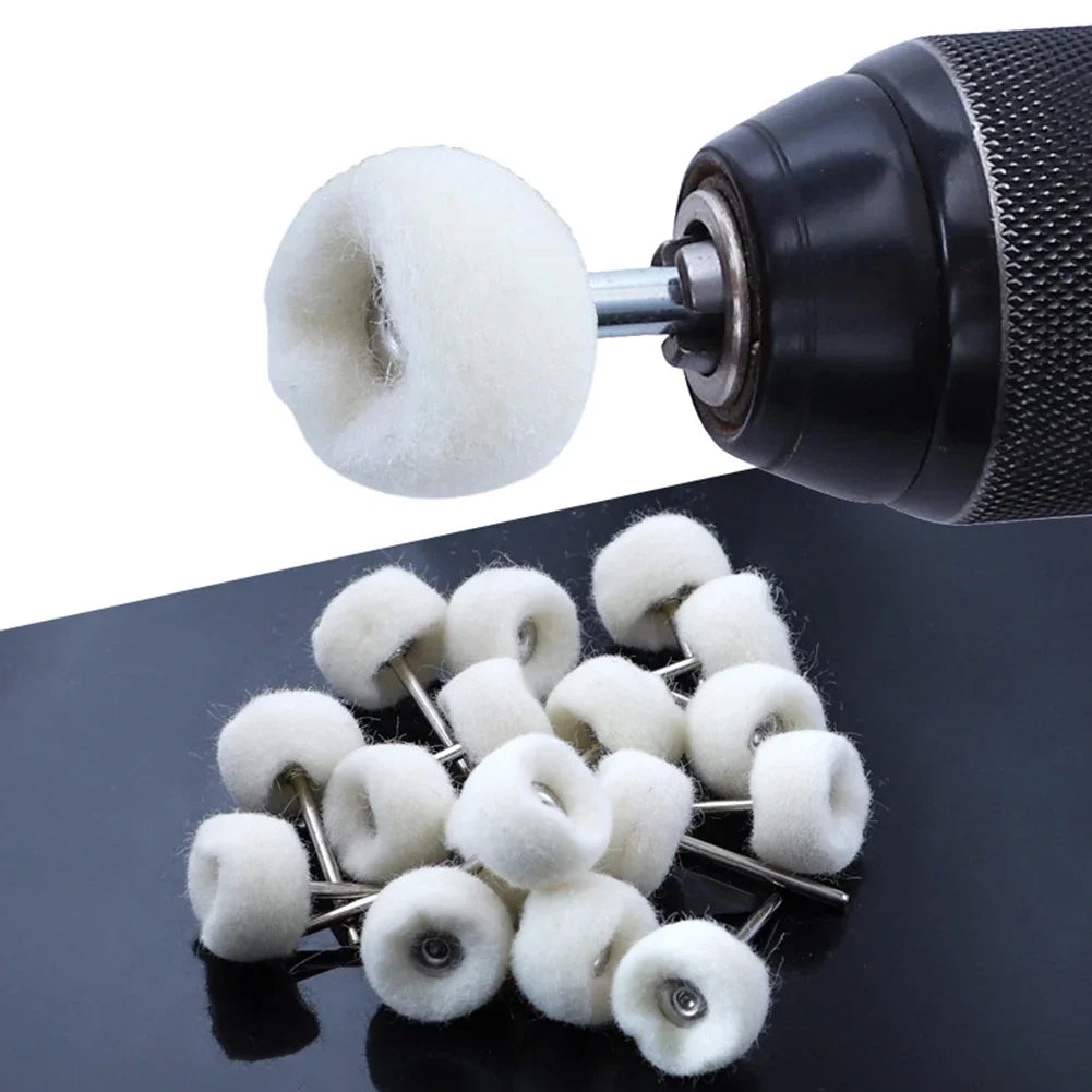 1-20PCS Wool Felt Grinding Sanding Head Polishing Wheel Tool Combination Set About 3mm Shank Dremel Dril for Jewelry/Gold