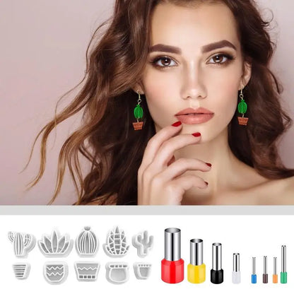 Earring Clay Sculpting Mould 18 Pieces Clay Cutting Tools Compact Jewelry Making Supplies For Beginners