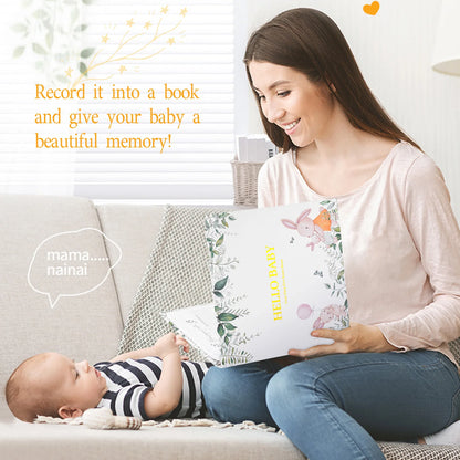 Hardcover Baby Memory Book Growth Chart First Year Journal for Ultrasound to 1st Birthday Eco-Friendly Keepsake Album