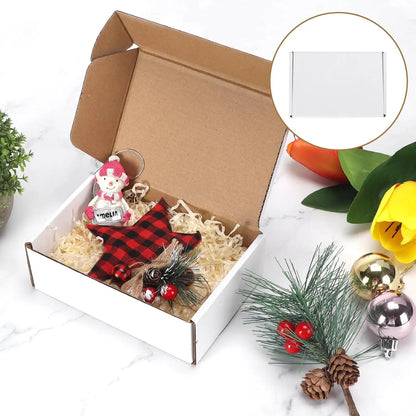 50pcs Corrugated Paper Gift Boxes, 6x4x2 Inch Sturdy Cardboard Packaging, White Small Shipping Boxes