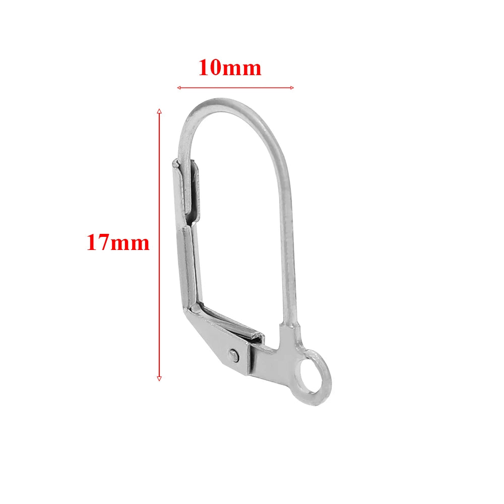 20pcs Stainless Steel 18k Gold Color Round Earwire Hooks Hoop Earrings Findings for DIY Women Earrings Connectors Jewelry Making