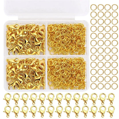 1set Box Gold Silver Lobster Clasp Open Jump Rings For Jewelry Making Bracelets Necklaces Hooks Chain Closure