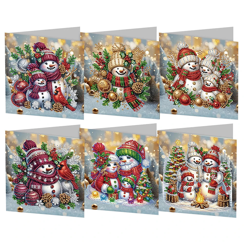 4/6/8/12PCS Diamond Painting Greeting Cards DIY 5D Christmas Collections Festival Cards