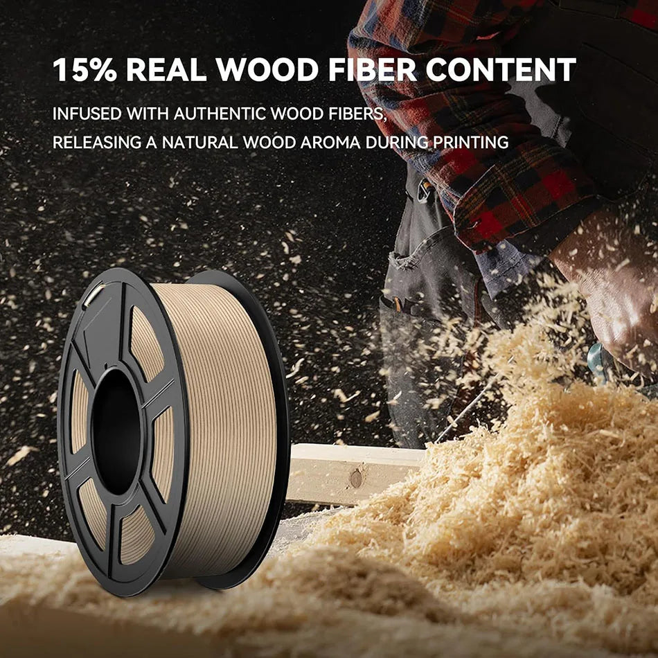 JAYO Wood PLA Filament 1.75mm 5Rolls 15% Real Wood Fiber 3D Filament For FDM 3D Printers