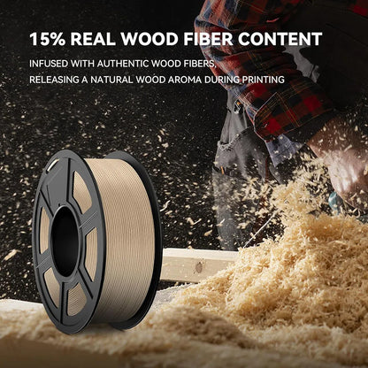 JAYO Wood PLA Filament 1.75mm 5Rolls 15% Real Wood Fiber 3D Filament For FDM 3D Printers