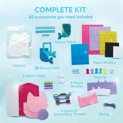 JOYFY 7 Sewing Projects My First Kids Sewing Kit- Easy DIY Arts and Crafts Unicorn and Mermaid