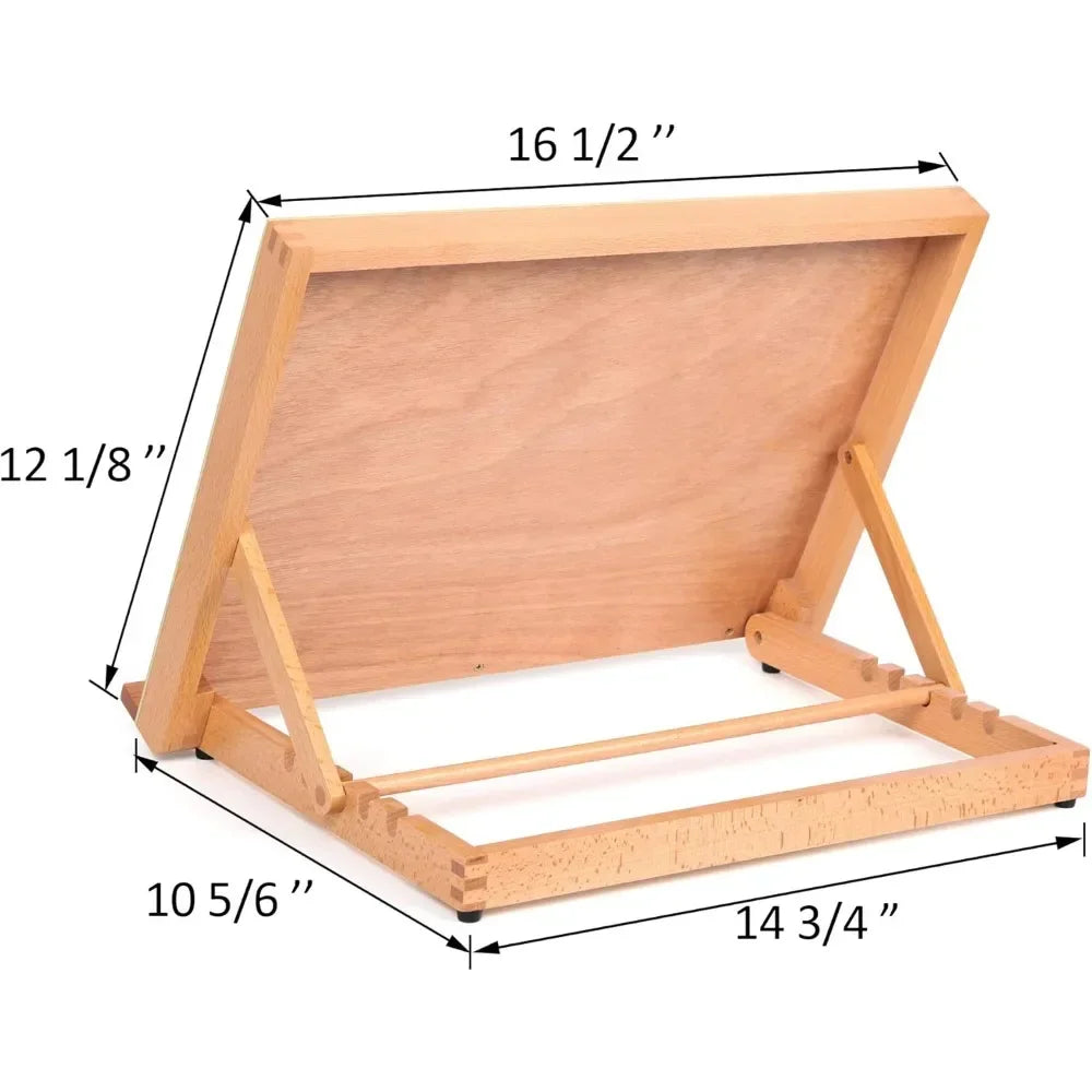 Wooden drawing table easel sketch board, 16 1/2 inches by 12 1/8 inches
