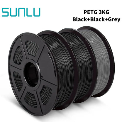 SUNLU PETG 3D Filament 1KG 3 Rolls 1.75mm +/-0.02MM 3D Printing Neatly Wound Vacuum Packing