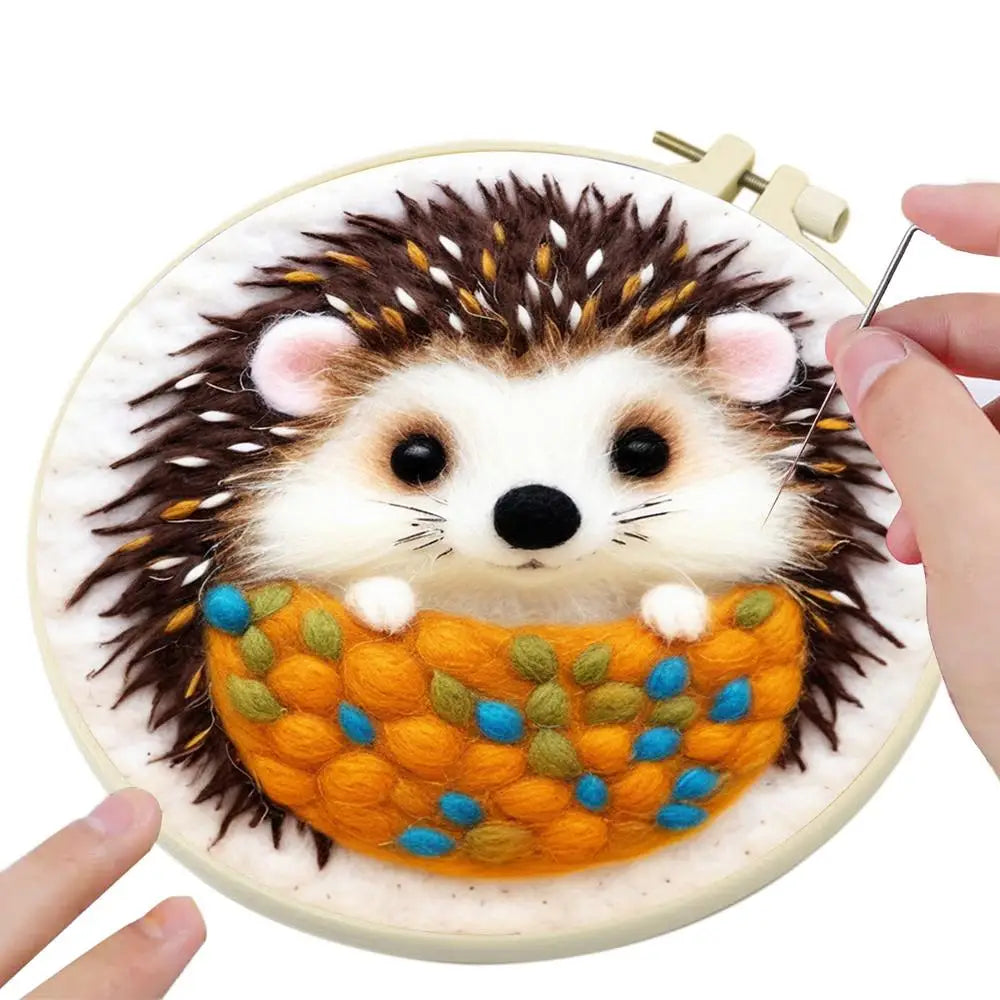 Felting Kits For Beginners Christmas Tree Snowman Hedgehog Handmade Kit Needle Felt Set