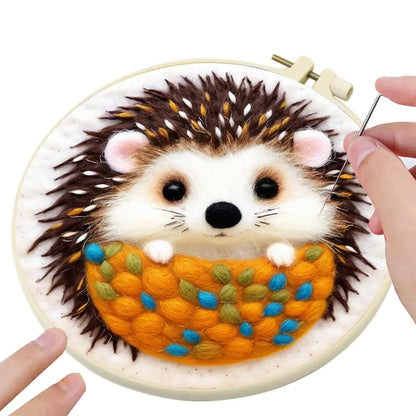 Felting Kits For Beginners Christmas Tree Snowman Hedgehog Handmade Kit Needle Felt Set