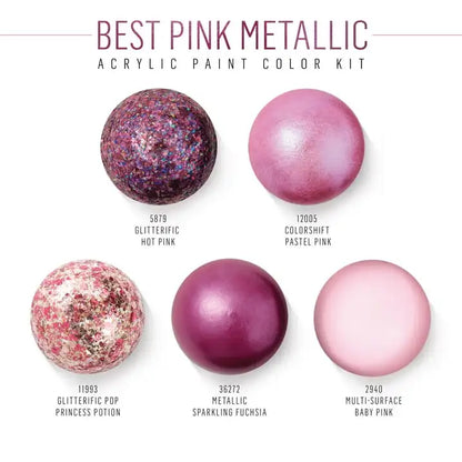 FolkArt Best of Pinks Acrylic Craft Paint Set Featuring 5 Premium Pink Paint Formulas