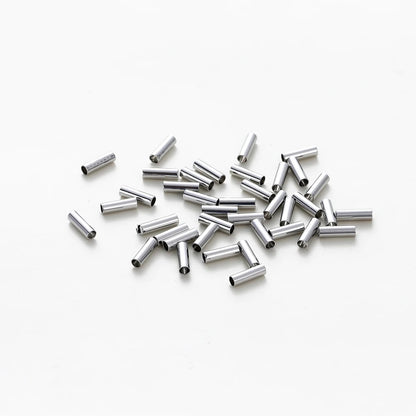 100Pcs 5-7mm 14K/18K Gold Plated Straight Long Tube Brass Beads Necklace Loose Spacer Beads