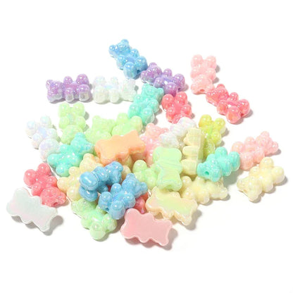 10-50pcs Color Bear Acrylic Beads Transparent Cute Gummy Bear Series Bead for Jewelry Making