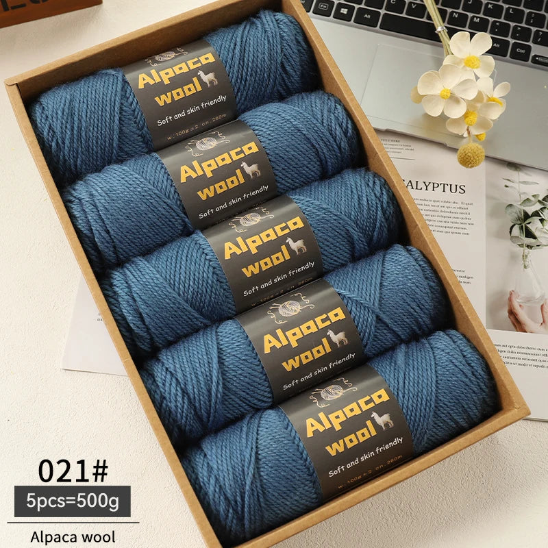 Alpaca Wool Yarn 500g DIY Knitting Kit 245 Stick Needle Thick Warm Yarn