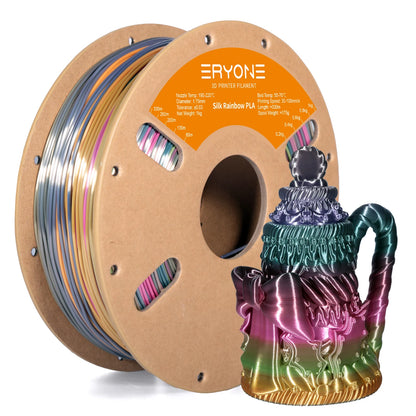 Eryone Silk Rainbow PLA 1/3/5/10KG Premium Filament 3d print, silk rainbow pla filament 1/3/5/10kg