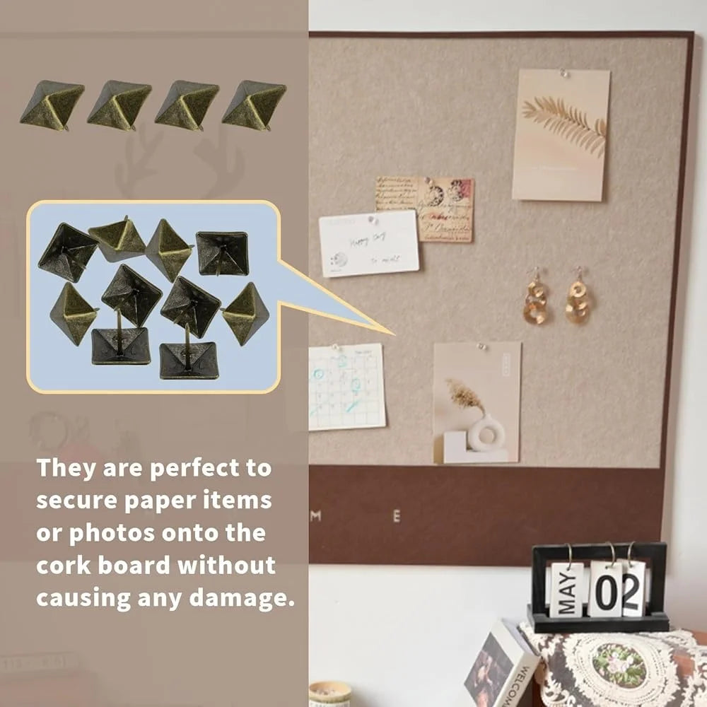 100Pcs Bronze Upholstery Tacks Square Head Bubble Nails Furniture Thumb Tacks Decorative