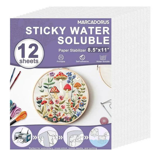 Water Soluble Embroidery Paper Printable Transfer Paper 8.5x11 Inch Dissolvable Sewing Stabilizers Set Of 8