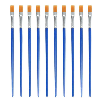 10Pcs/set Painting Brushes Art Round Flat Hair Nylon Hair Paint Brush
