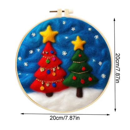 Felting Kits For Beginners Christmas Tree Snowman Hedgehog Handmade Kit Needle Felt Set