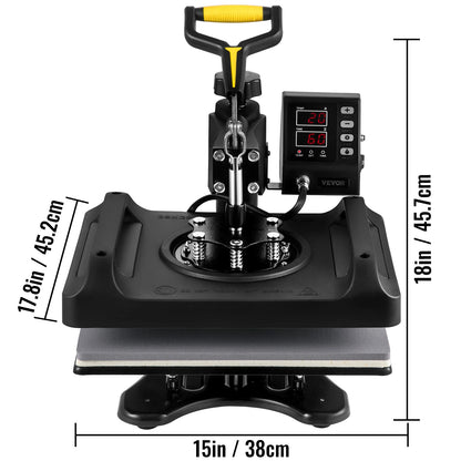 SucceBuy 30*38CM 8 in 1 Combo Upgrade Heat Press Machine 360° Rotation Sublimation Printer