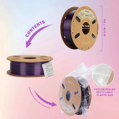 ERYONE Dual Color Series Silk PLA And Matte PLA 1KG 1.75mm Diameter High Quality Filament For FDM 3D Printing